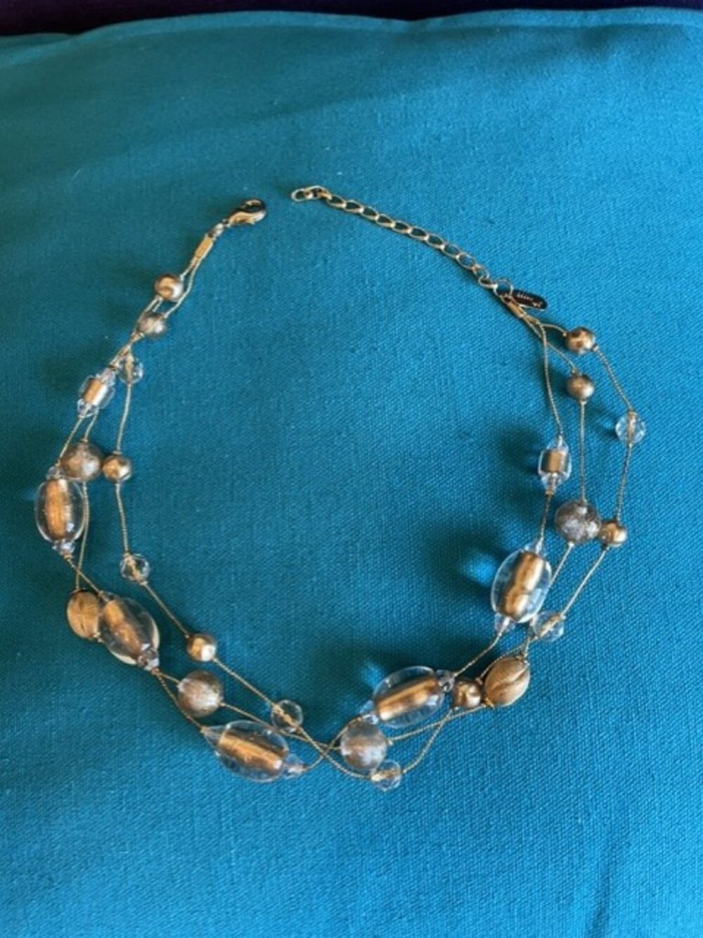 Gold Glass Bead Necklace